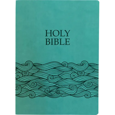 KJV Holy Bible, Wave Design, Large Print, Coastal Blue Ultrasoft: (Red Letter, Teal, 1611 Version)
