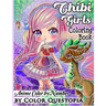 Chibi Girls Coloring Book Anime Color by Number: Adorable Kawaii Manga Mosaic Fantasy Scenes For Adults, Kids, and Teens