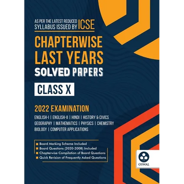 Chapterwise Last 10 Years Solved Papers: ICSE Class 10 for 2022 Examination