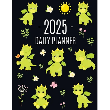 Dragon Planner 2025: Cute Daily Organizer (12 Months) Pretty Scheduler With Friendly Baby Dragon
