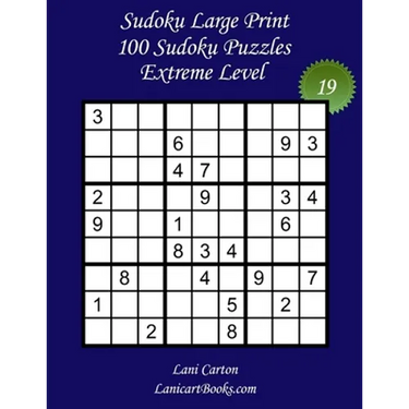 Sudoku Large Print for Adults - Extreme Level - N°19: 100 Extreme Sudoku Puzzles - Puzzle Big Size (8.3"x8.3") and Large Print (36 points)
