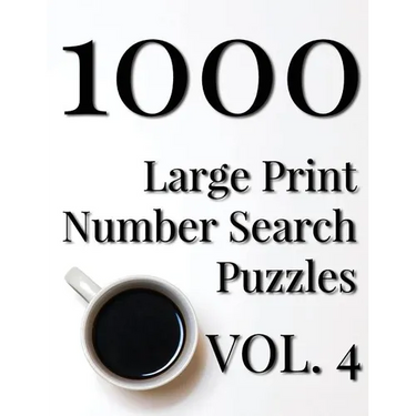1000 Large Print Number Search Puzzles - Volume 4