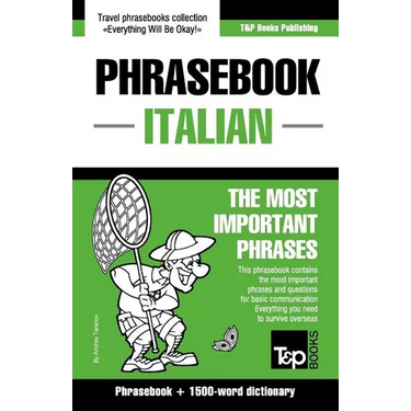English-Italian phrasebook and 1500-word dictionary