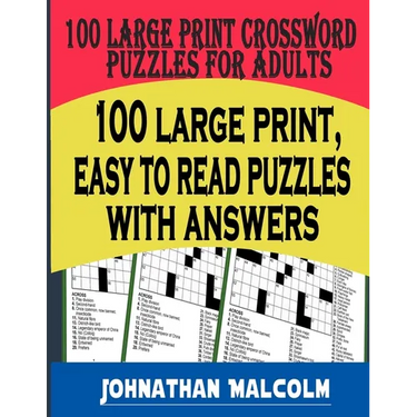 Large Print Crossword Puzzles for Adults: Full Page, Medium-Level Puzzles with Solutions That Stimulate and Challenge Your Brain