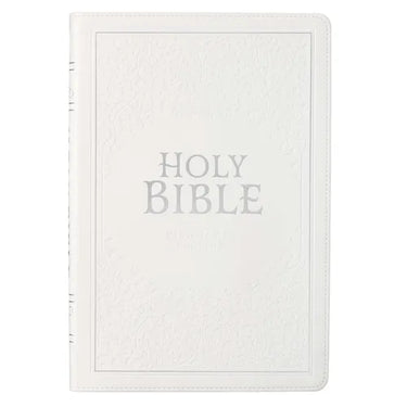 KJV Bible Thinline Large Print (Faux Leather, White)