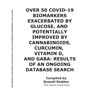 Over 50 Covid-19 Biomarkers Exacerbated by Glucose, and Potentially Improved by Cannabinoids, Curcumin, Vitamin D, and Gaba: Results of an Ongoing Dat