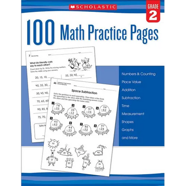 100 Math Practice Pages: Grade 2