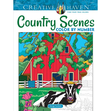 Creative Haven Country Scenes Color by Number Coloring Book