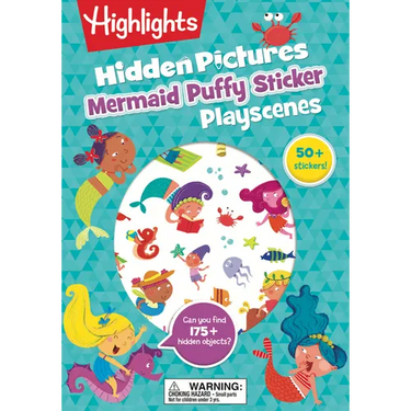Mermaid Hidden Pictures Puffy Sticker Playscenes: Best Mermaid Gift for Kids 3-6 with Mazes, Matching Games, Mermaid Crafts & Over 50 Mermaid Stickers