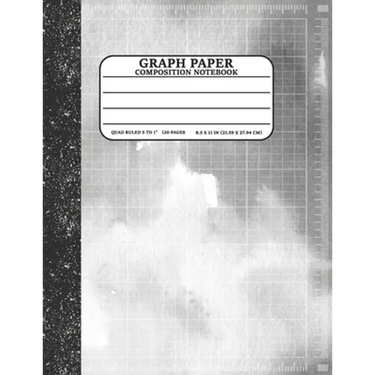 Graph Paper Composition Notebook: Math and Science Lover Graph Paper Cover Watercolor Silver (Quad Ruled 5 squares per inch, 120 pages) Birthday Gifts