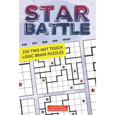 Star Battle: 250 Two Not Touch Logic Brain Puzzles