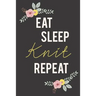 Eat Sleep Knit Repeat: Knitting Paper 4:5 - 125 pages to note down your Knitting projects and patterns.