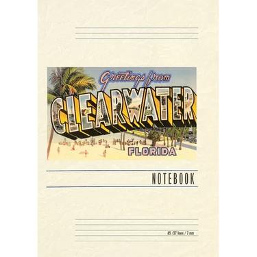 Vintage Lined Notebook Greetings from Clearwater, Florida