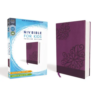 Niv, Bible for Kids, Leathersoft, Purple, Red Letter, Comfort Print: Thinline Edition