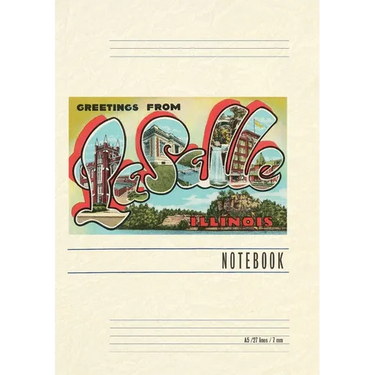Vintage Lined Notebook Greetings from LaSalle, Illinois