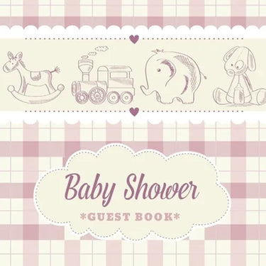 Classic Toys Baby Shower Guest Book: A Vintage Toy Themed Baby Shower Guest Book for Boys with Pastel Gingham Design - Includes Sign-In, Gift Log & Ad
