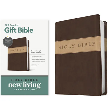 Premium Gift Bible Nlt, Filament Enabled, Tutone (Leatherlike, Dark Brown/Tan, Red Letter)