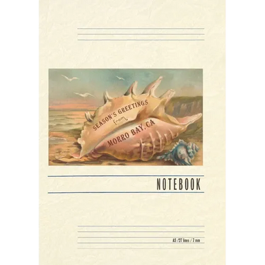 Vintage Lined Notebook Seasons Greetings from Morro Bay