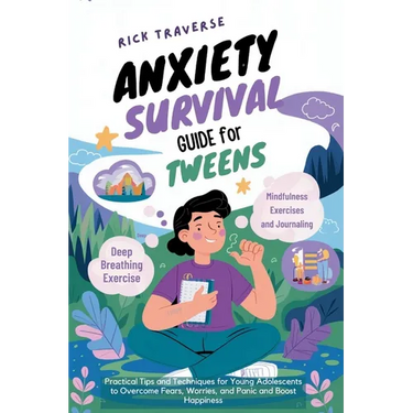 Anxiety Survival Guide For Tweens: Practical Tips and Techniques for Young Adolescents to Overcome Fears, Worries, and Panic and Boost Happiness