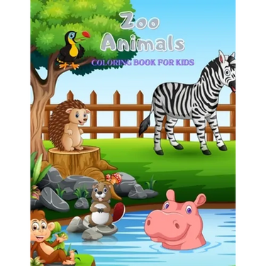 Zoo Animals - Coloring Book: 100 Coloring Pages For Kids Ages 4-8