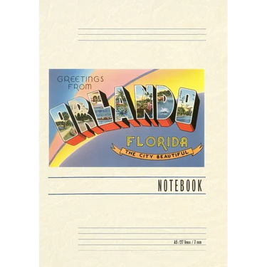 Vintage Lined Notebook Greetings from Orlando, Florida