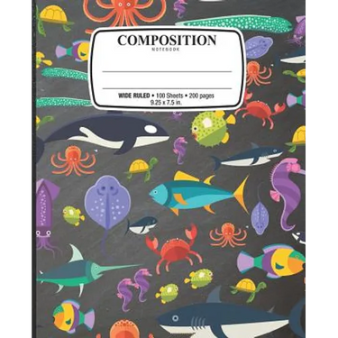 Composition Notebook: Notebook for School Office Home Student Teacher Use Wide Ruled - 100 Sheets - 200 Pages - 9 1/4 X 7 1/2 In. / 24.77 X 19.0cm
