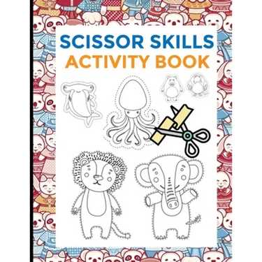 Scissor Skills Activity Book: Preschool Scissors Workbooks - Cutting Skills development for toodlers - preschoolers - 2 in 1 - 74 designs - animals