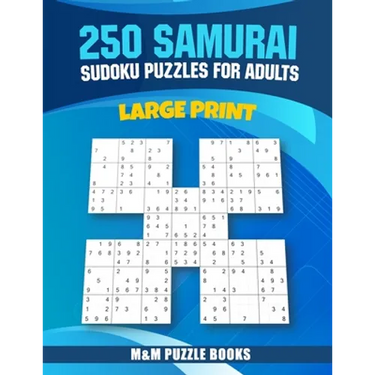 250 Samurai Sudoku Puzzles for Adults: 1 Puzzles on Each Page with Plenty of Room to Work - 5 in 1 Sudoku Puzzles - Easy Medium Hard - 8.5" x 11"