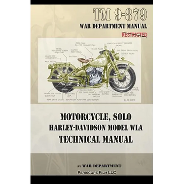 Motorcycle, Solo Harley-Davidson Model WLA Technical Manual