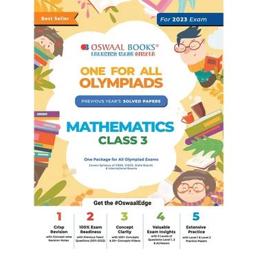 Oswaal One For All Olympiad Previous Years' Solved Papers, Class-3 Mathematics Book (For 2022-23 Exam)