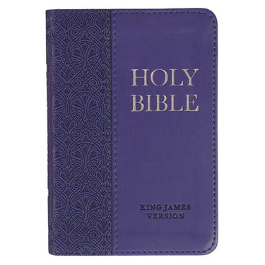 KJV Bible Mini Pocket Faux Leather, Purple)