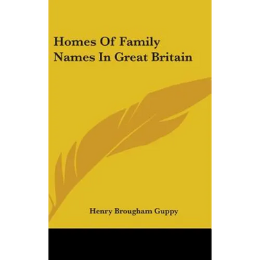 Homes Of Family Names In Great Britain