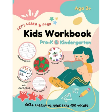 Let's Learn & Play Kids Workbook Pre-K & Kindergarten: A Children Preschool and Kindergarten Activity Book with Colorful 60+ Pages Size 8.5" x 11" (Ag