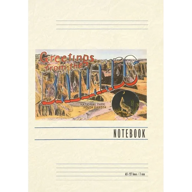 Vintage Lined Notebook Greetings from the Badlands