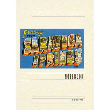 Vintage Lined Notebook Greetings from Saratoga Springs, New York