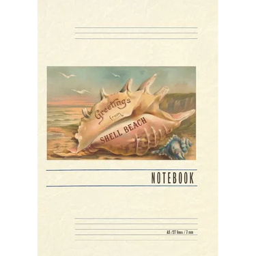 Vintage Lined Notebook Greetings from Shell Beach