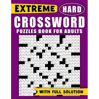 Extreme Hard Crossword Puzzles Book For Adults: Large Print Crossword Puzzles book, Large Font Puzzle For Adults and Teens Anti eye strain