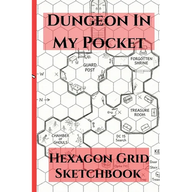 Dungeon In My Pocket Hexagon Grid Sketchbook: 4x6 Hex Paper for Campaign Planning, World Building, Portable Map Making Book for DM's, RPG Notebook