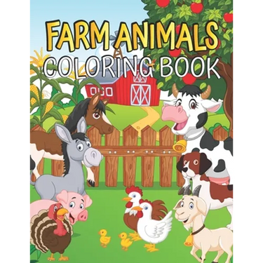 Farm Animals Coloring book: Easy and Fun Educational Coloring Pages of Animals for Little Kids - Filled with Easily Recognizable Illustrations Cow