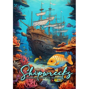 Shipwrecks Coloring Book for Adults: Ocean Coloring Book Adults Grayscale Sea Life Coloring Book Adults