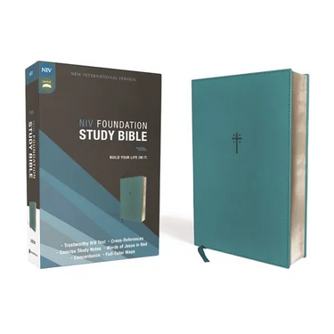 Niv, Foundation Study Bible, Leathersoft, Teal, Red Letter