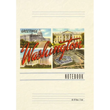 Vintage Lined Notebook Greetings from Washington, DC