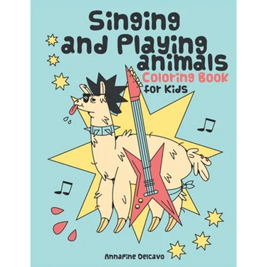 Singing and Playing Animals Coloring Book for Kids: 50 Curious Facts about Animals
