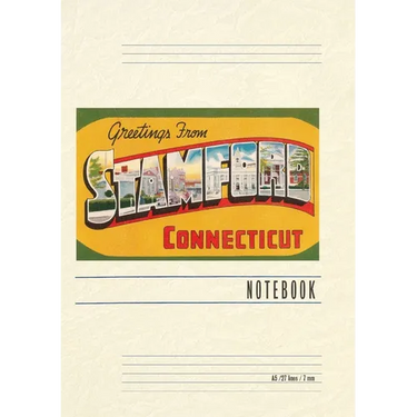 Vintage Lined Notebook Greetings from Stamford