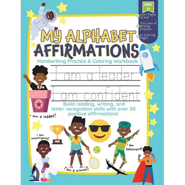 My Alphabet Affirmations Coloring and Handwriting Workbook for Black Boys