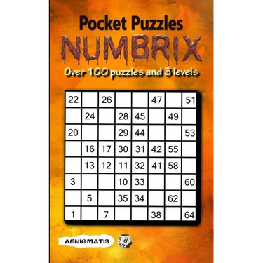 Pocket Puzzles Numbrix: 3 Levels: Easy, Medium and Hard