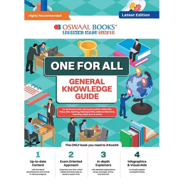 Oswaal One for all GK Guide English Medium (Latest Edition) For All Government Job Exams (UPSC, State PSC, PSUs, SSC, Banking, Railways RRB, Defence N