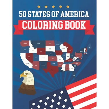 50 States Of America Coloring Book: The 50 States Maps Of United States America Coloring Book Map of United States 50 US States With History Facts Gif