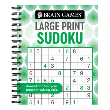 Brain Games - Large Print Sudoku: Unwind and Test Your Problem-Solving Skills Easy to Read, Fun to Solve Gift for Adults & Seniors