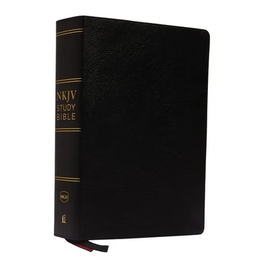 NKJV Study Bible, Premium Bonded Leather, Black, Red Letter Edition, Comfort Print: The Complete Resource for Studying God's Word